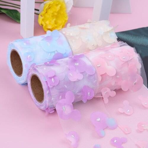 10 yards/roll 6cm/8cm/10cm/12cm gradient tulle ribbon DIY handmade material bow accessories