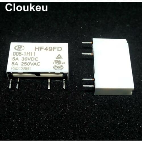100Pcs Relay DIP4 HF49FD-005-1H11 HF49FD-012-1H11 HF49FD-024-1H11 5V 12V 24V 5A
