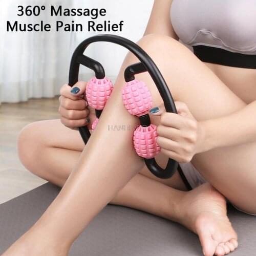 360°leg massager muscle relaxation roller ring clamp leg massage concrete yoga body sculpting 4-wheel exercise fitness machine