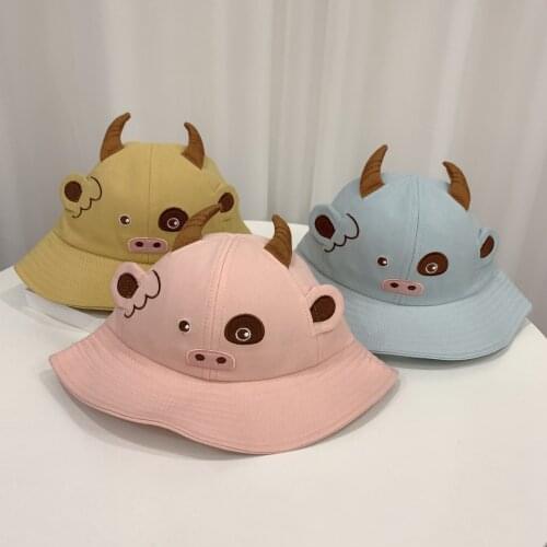 3D Pig Shaped Sun Hat Children Kids Baby Outdoor Summer Cap Kawaii Cartoon Animal Bucket Hats Infant Newborn Baby Accessories