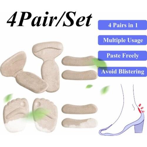 4Pair/Set Thickened Forefoot Pad Female Silicone Half Size Pad High Heel Insole Anti Pain Forefoot Pad Adhesive Combination