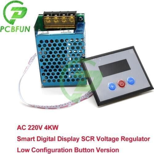 4000W AC 220V Digital Display Thyristor Voltage Regulator Remote Dimmer Electric Motor Speed Temperature Control+Digital Meter
