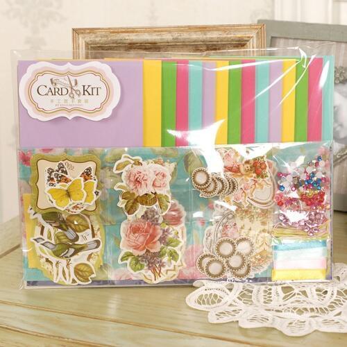 New DIY Scrapbook children creative gift DIY Flowers and Butterflies Handmade cards Greeting 15card material 15package SKB021