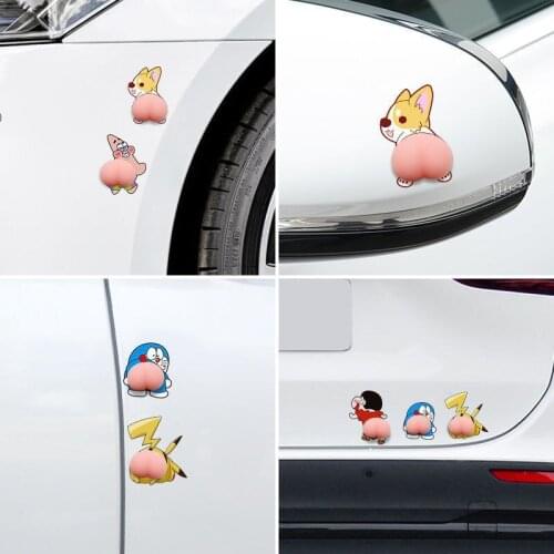 Car and Home 3D Door Anti-Collision Strip Glue Personality Patch Elastic Funny Big Butt Anti Scratch Sticker Door Guard for Car