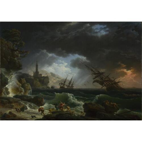 Free Shipping classical sailing stormy weather seascape canvas printings oil painting printed on canvas art decoration picture