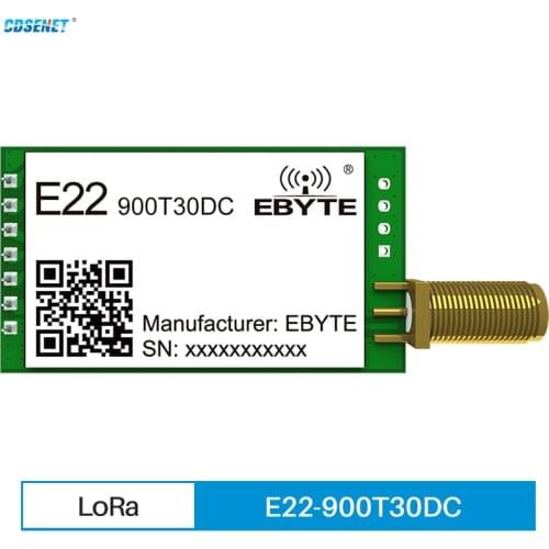 Lora Wireless Module SX1262 RF Chip LoRa Spread Spectrum Automatic Relay Networking Lower Power Consumption E22-900T30DC