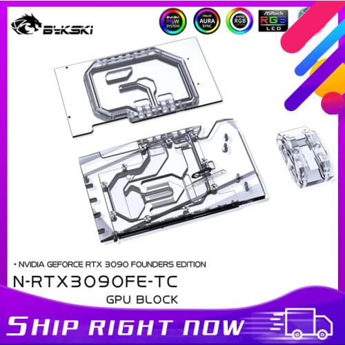 Bykski GPU Block With Active Waterway Backplane Cooler For Nvidia RTX 3090 Founder Edition N-RTX3090FE-TC