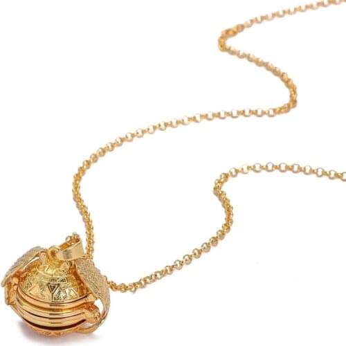 New Geometric Round Phase Box Love Pendant Necklace can Open Fold Multilayer Phase Box hollow Angel Wings Necklace Jewelry