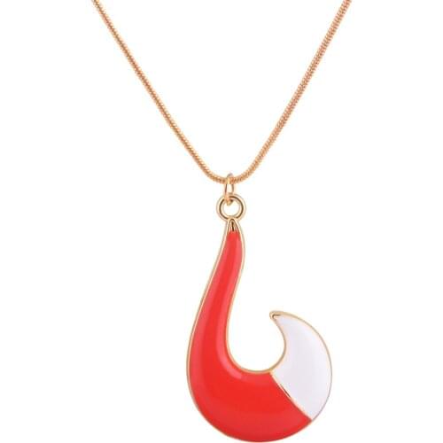 Miracle Ladybug Shrimp Hook Pendant Necklace Enamel Fox Tail Ladybug Necklace For Kids Cosplay Jewelry Girl Gift