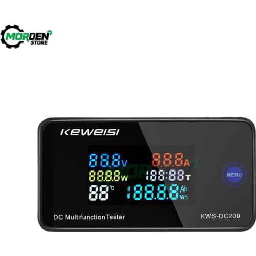 Dropship KWS-DC200 Digital Voltmeter DC 0-200V Voltage Seven Functions Power Energy Meter LED Color Display Wattmeter New