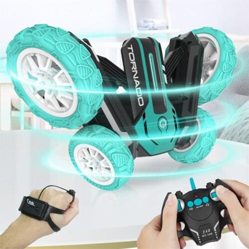 Dual Remote Control Mode Car Double-sided tumbling 30M 360°Rotate Model Stunt Car with Lights and Music Fit for Any Terrain