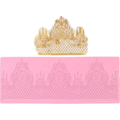 Giant Jewelry Lace Mat Silicone Fondant Lace Mold Chocolate Craft Wedding Cake Decoration Tool