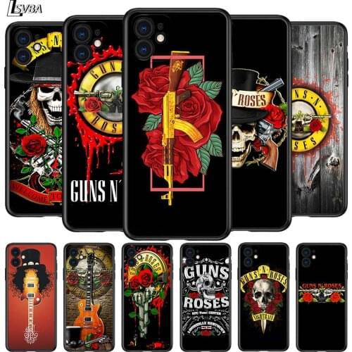Guns N Roses for Apple iPhone 12 Pro Max Mini 11 Pro XS Max X XR 6S 6 7 8 Plus 5 5S SE2020 Black Phone Case