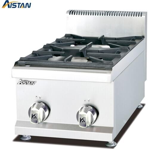 GH537 Commercial Kitchen Gas Cooker Range 2 Burner Gas Range Electric Cooking Stove with 2 Hot Plates