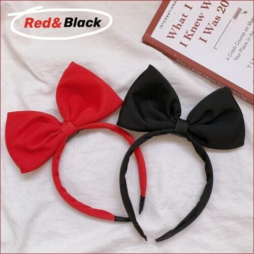 Korean girl heart net red bow tie headband cute sweet simple hairpin wash face bow tie stereo headband headwear