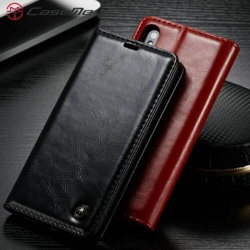 CaseMe For iPhone 5 5S SE 6 6 Plus 7 Plus 8 Plus X Wallet Leather Case Smooth Luxury Magnetic Credit Card Money Cash Stand Case