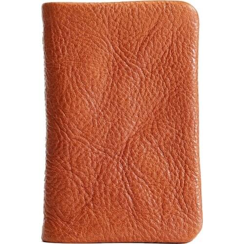 Leather Wallet Vintage Handmade Short Bifold Small Slim Wallets Purse Female with Zipper Coin Pocket