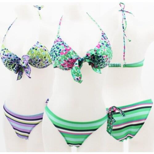 Korean Hot Spring Bikini Floral Swimsuit Bowknot Swimwear Underwire Push Up Bikini Girl Exotic Swimwear Bath Linen Women