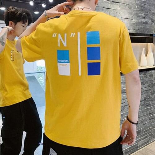 EL BARCO Summer Cotton Print Casual T-Shirt Men Short Sleeve Hip Hop White Male Tees Tops High Quality Soft Black Yellow Tshirt
