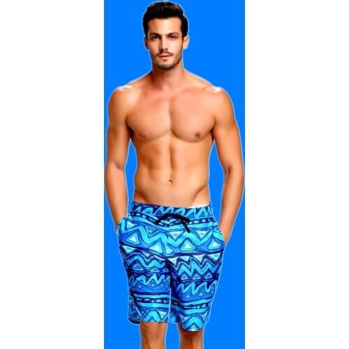 Men Brand High Quality Water Ripple Beach Pants Big Casual Elastic Waistband Design Shorts Summer