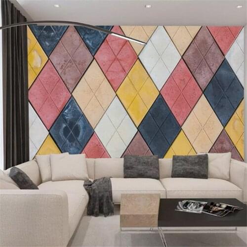 Modern Minimalist Background Wall Black And White Geometric Graphic Mural Seamless Triangle Combination Wall Covering