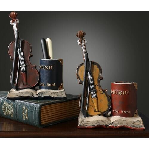 Continuous System Restore Ancient Violin Originality Noodles Personality Gift, Pen Holder