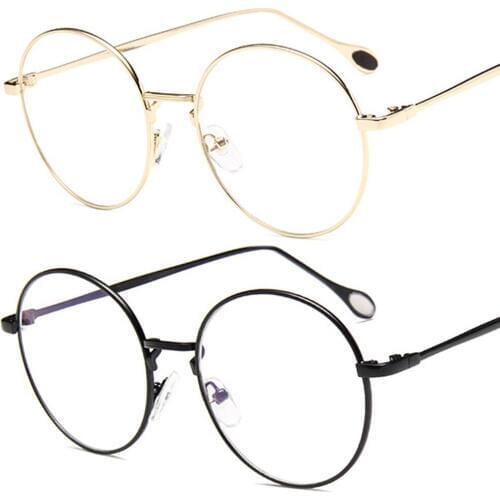 New Man Woman Retro Round Glasses Transparent Metal Eyeglass Frame Black Silver Gold spectacles Eyeglasses