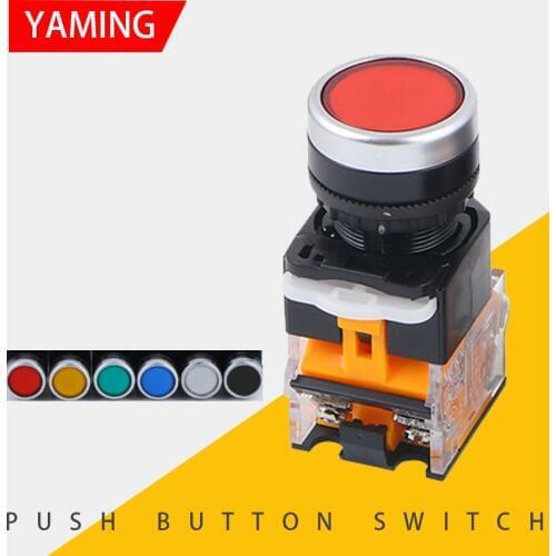 P41 ON-OFF Momentary Push button switch 22mm 4 Screws Circular small size Flat round Panel Cutout LA38-11 LA38-11BN