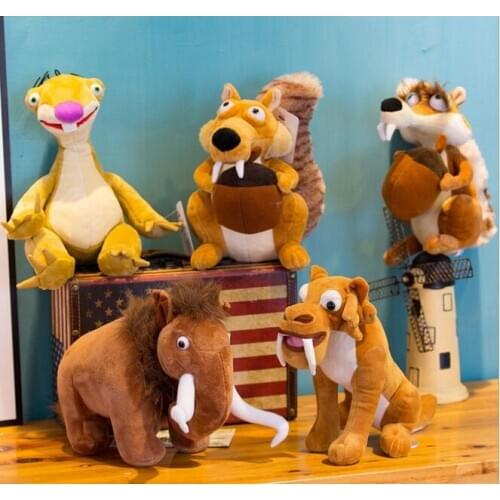 27CM Anime Plush Doll Sloths Sid Squirrel Tiger Diego Elephant Statu Scart Manny Stuffed Soft Plush Toys Kids Gifts