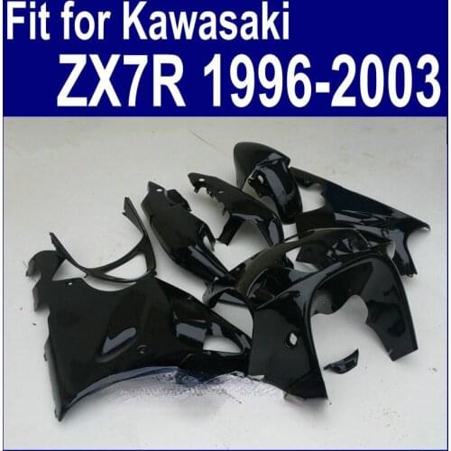 All Black painted Fairings For Kawasaki ninja ZX7R 1996 1997 1998 2002 2003 ( Custom free ) 96 01 02 03 Fairing kit a35