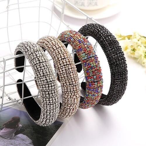 Full Crystal Luxurious Limited Edition Hairbands Sparkly Padded Rhinestones Headbands for Girl Hairbands Womens Hair Accessories