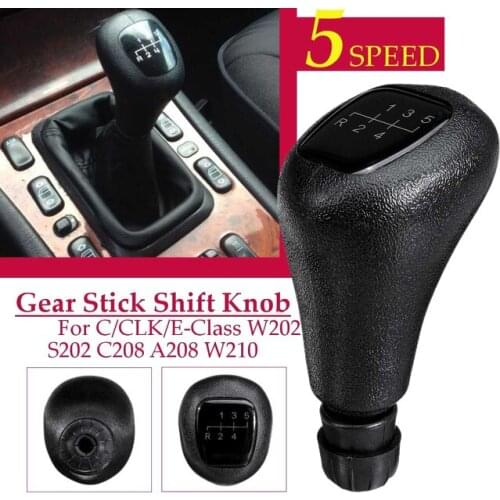 5 Speed Manual Leather Gear Shift Knob Shifter Lever for Mercedes Benz C Class W202 CLK Class W208 E Class W210