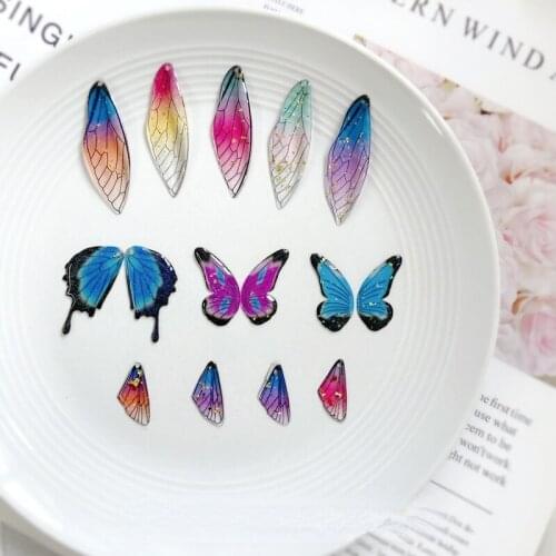 Super fairy girl forest color gradient butterfly wings DIY earrings earrings pendant hairpin patch