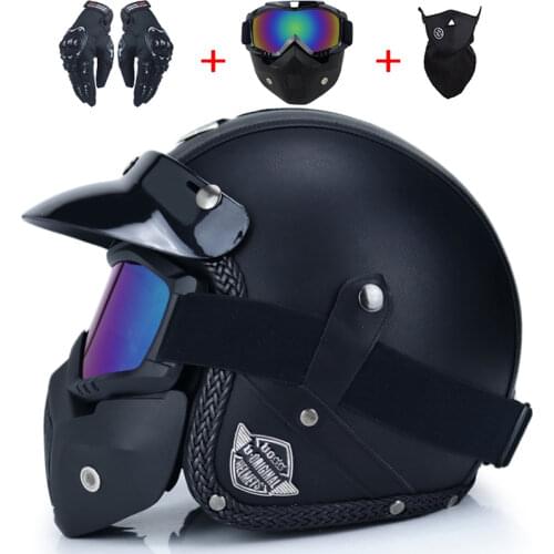 Open Face 3/4 Helmet Personalized Mens Womens Vintage Retro Motorcycle Cascos ATV MTB Commute Casque Pilot Cafe Racer Capacete