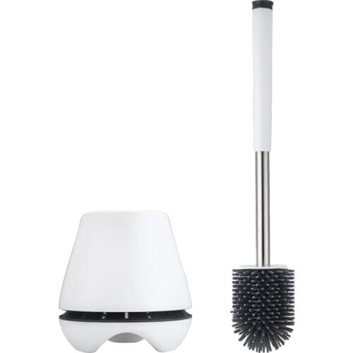 Toilet Brush Silicone Soft Bristle Base Holder Bathroom Lavatory Cleaning Set For Toilet Bathroom Accessories Set Household Item