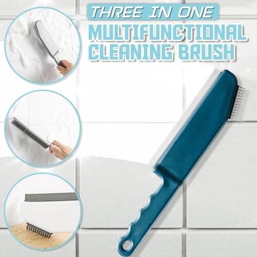 3-in-1 Silicone Cleaning Brush For Desktop Glass Scraping Dead Corners Crevices Floor Wall Brush Cleaning Tool For Floor Bathtub