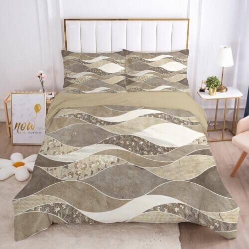 Modern Quilt/Comforter/Blanket Case Pillowcase with Zipper Duvet Cover Set Bedding Sets 3D Design King Queen Twin Size Bed Linen