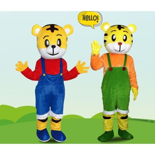 Tiger Cartoon Doll Mascot Exotic Cosplay Costume for Adults Christmas Halloween Birthday Party Easter Carnival