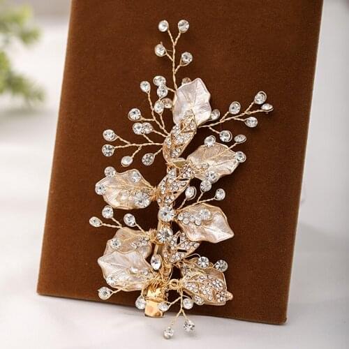 New Gold Rhinestone Hairgrips Clips Women Handmade Hair Jewelry Bridal Girls Hairpins Wedding Hair Accessories Headpiece