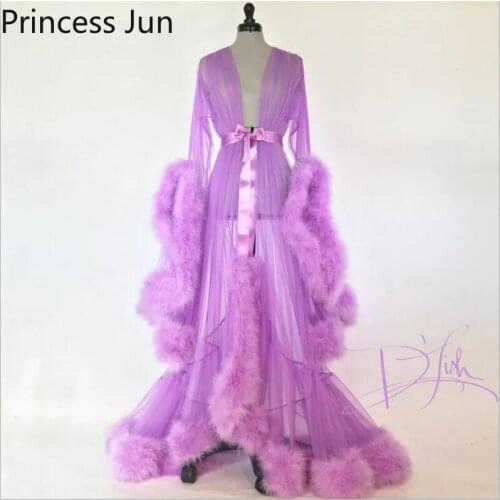 Plus Size Women Summer Sexy Nightdress Deep V Neck Flare Sleeve Feather Tail Long Dress Long Transparent Mesh Sleepwear Vestidos