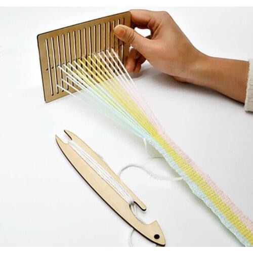 1 Set DIY Mini Tapestry Table Wooden Weaving Loom for DIY Handcraft Supplies