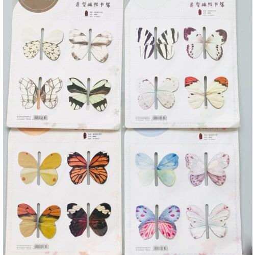 4pcs /Pack Butterfly Design Magnetic Bookmark Marker of Page Book Clip Student School Office Stationery