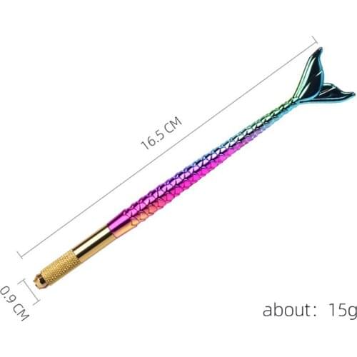 5pcs individually packaged mermaid fishtail tattoo pens, eyebrow pencils, metal tattoo pens