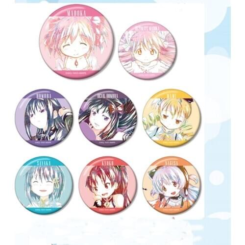 58mm Magical girl anime figure Puella Magi Madoka Magica badge Iron Brooch