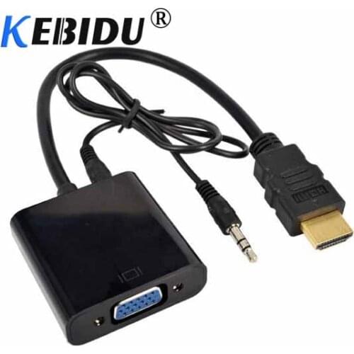Male to Female HDMI-compatible to VGA Converter Adapter with Audio Cable for Xbox 360 for PS3 Laptop Desktop Support 1080P HDTV