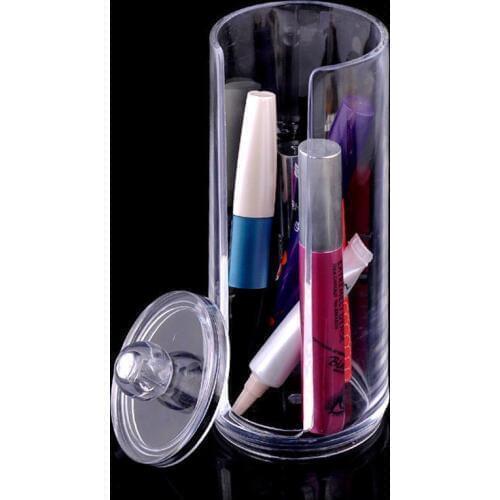 1Pcs Acrylic Round Container Plastic Cosmetic Makeup Brushes Mattle Lipstick Organizer Makeup Container #84844