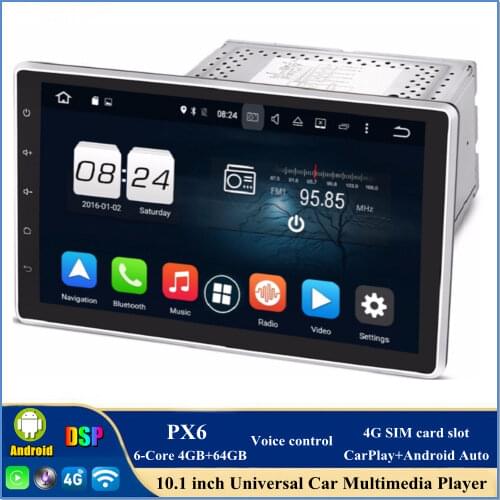 DSP 4gb+64gb PX6 6-Core 10.1" Android 10.0 Universal Car DVD Player Head Unit Auto Radio GPS Bluetooth 5.0 WIFI Easy Connect