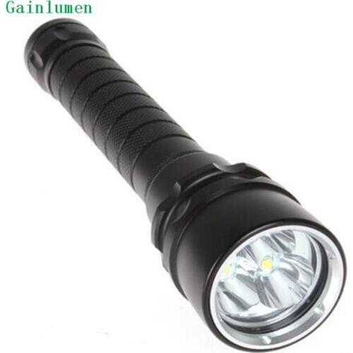 Free Shipping 4000 Lumens 3 x CREE XM-L L2 LED Diving Flashlight Torch Lamp Light for 2 x 18650