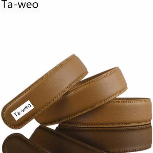 No Buckle, Only Belt)Fashion Casual Leather & PU Belts Designed For Automatic Buckle Mens Belts Luxury Ceinture Homme