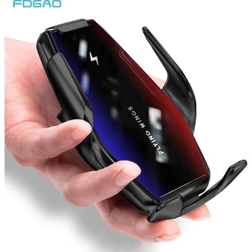 FDGAO 15W Fast Qi Wireless Charger Automatic Clamping Car Air Vent Clamp Mount Holder For iPhone 12 11 8 X XS XR Samsung S21 S20
